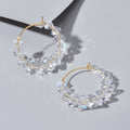 Ladies Jewellery Transparent Acrylic Beads Hoop Dangle Earrings