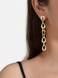 Gold Circle Long Knot Dangle Classics Earrings