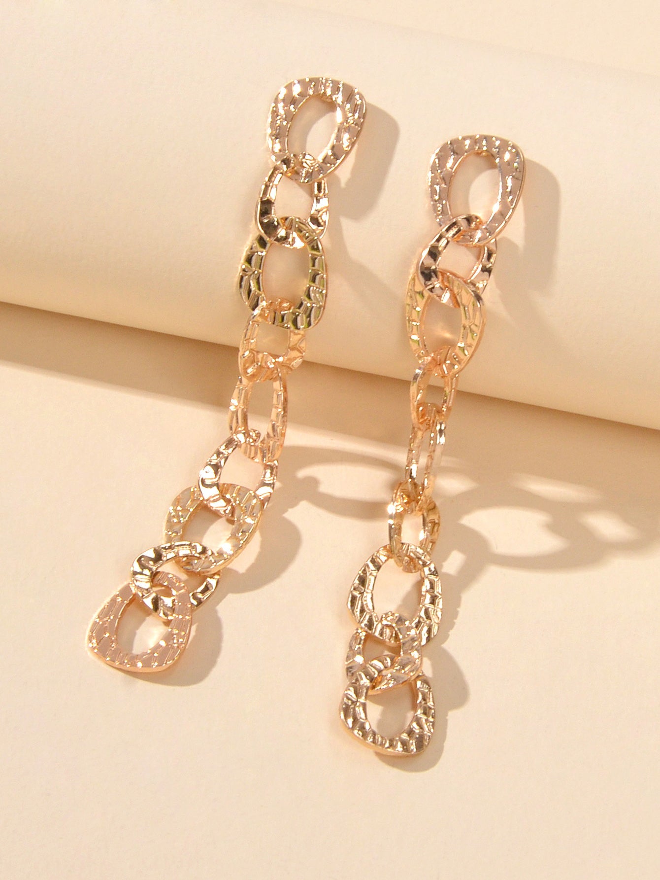 Gold Circle Long Knot Dangle Classics Earrings