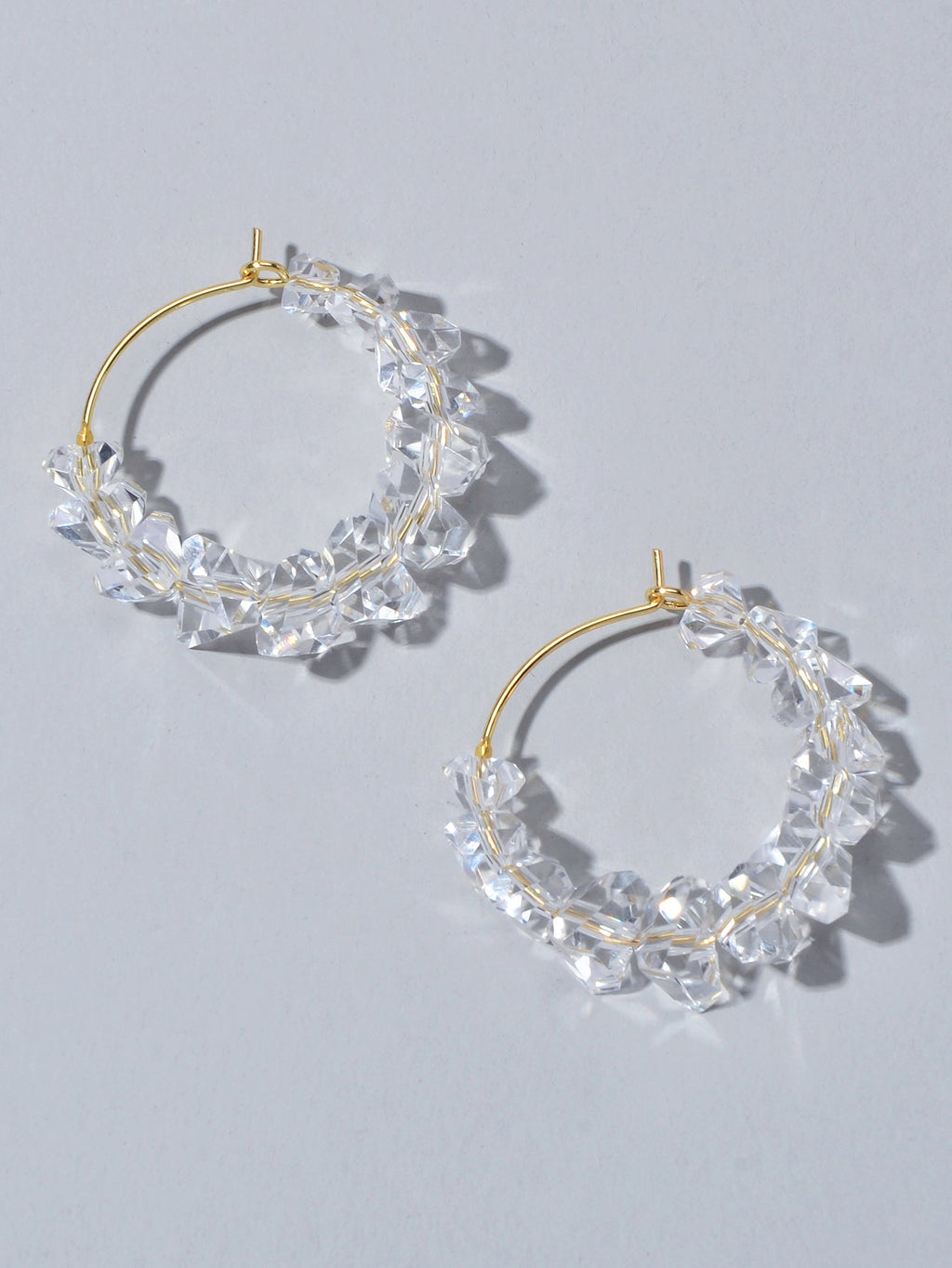 Ladies Jewellery Transparent Acrylic Beads Hoop Dangle Earrings