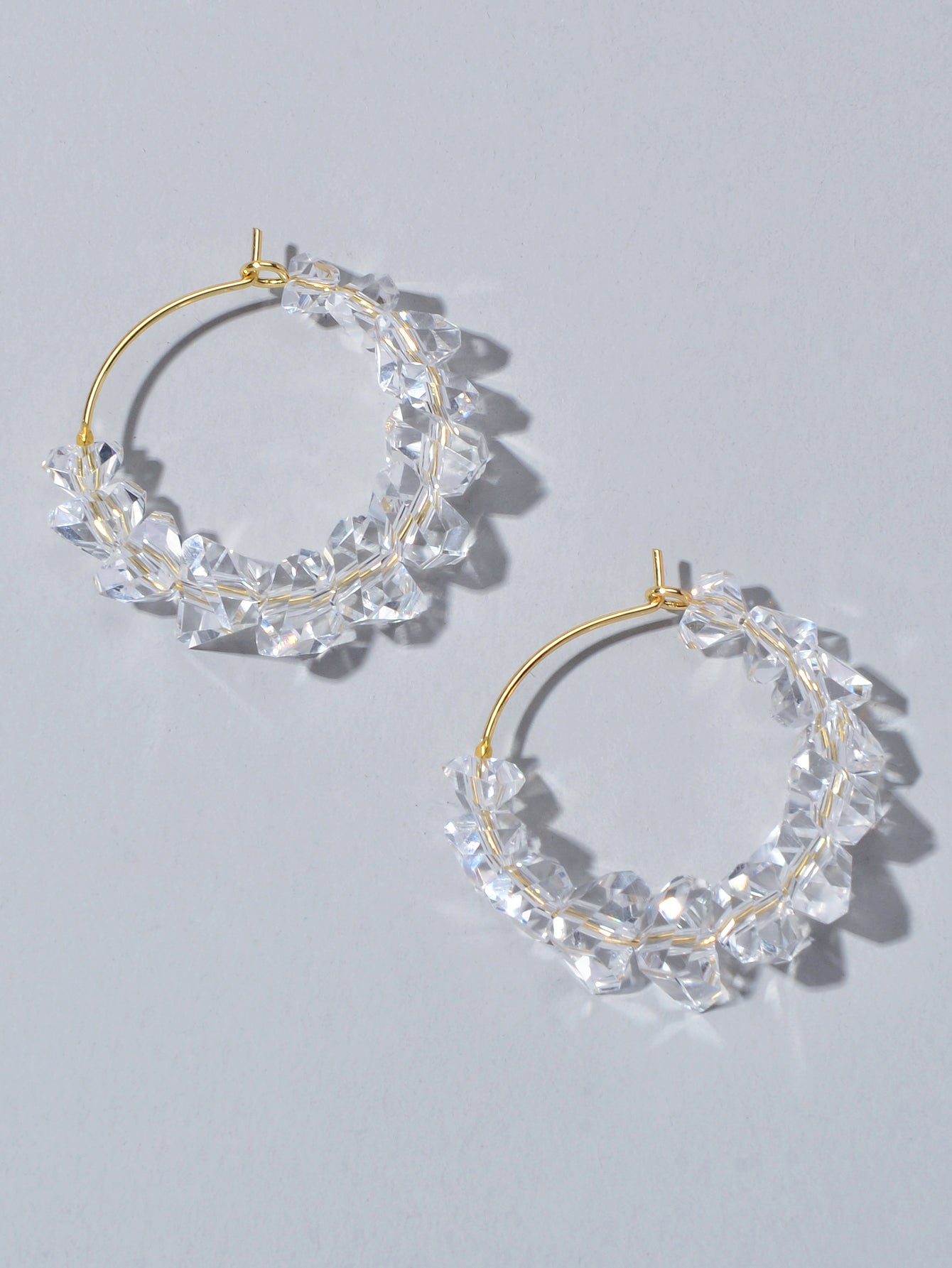Ladies Jewellery Transparent Acrylic Beads Hoop Dangle Earrings