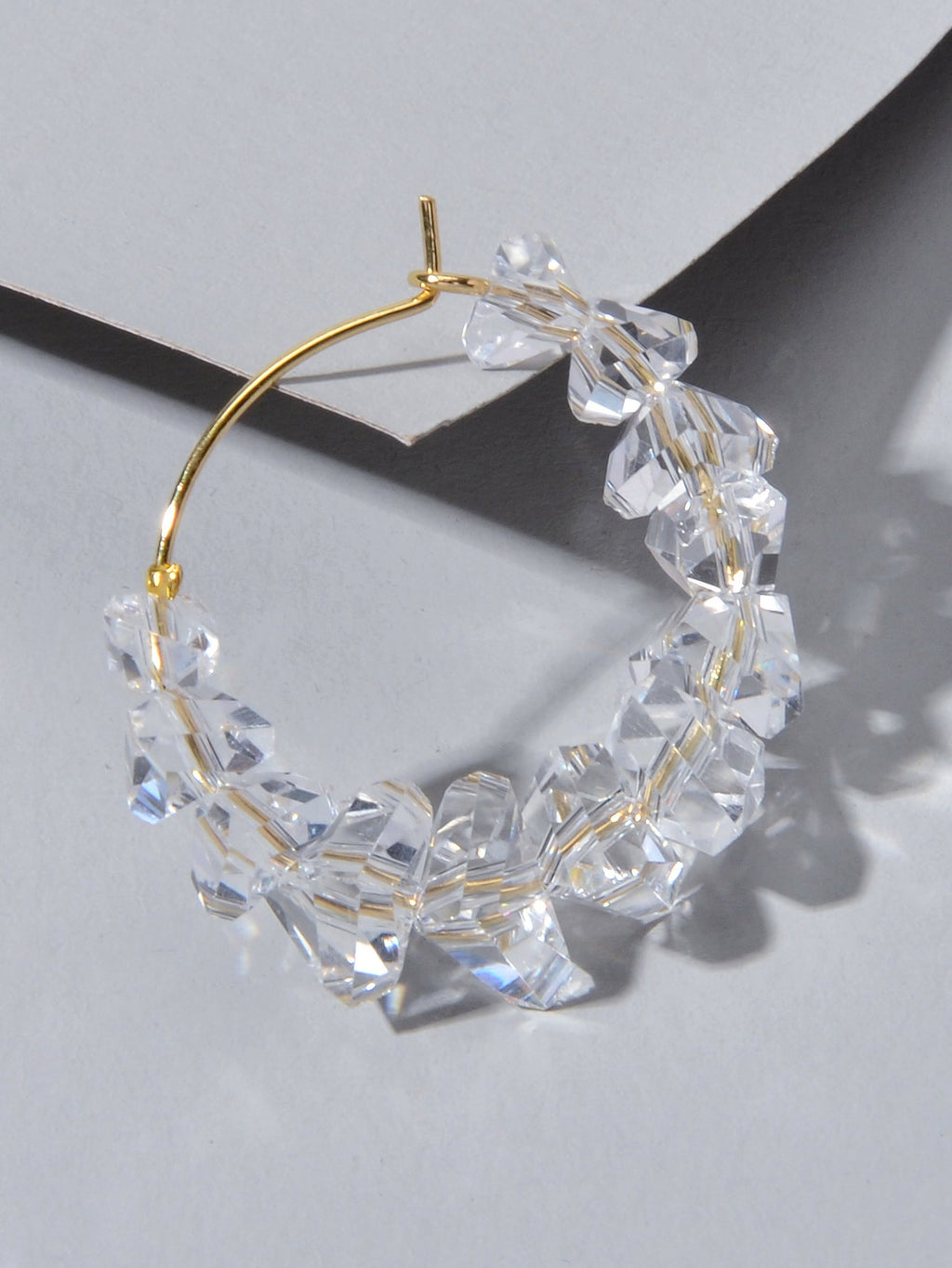 Ladies Jewellery Transparent Acrylic Beads Hoop Dangle Earrings