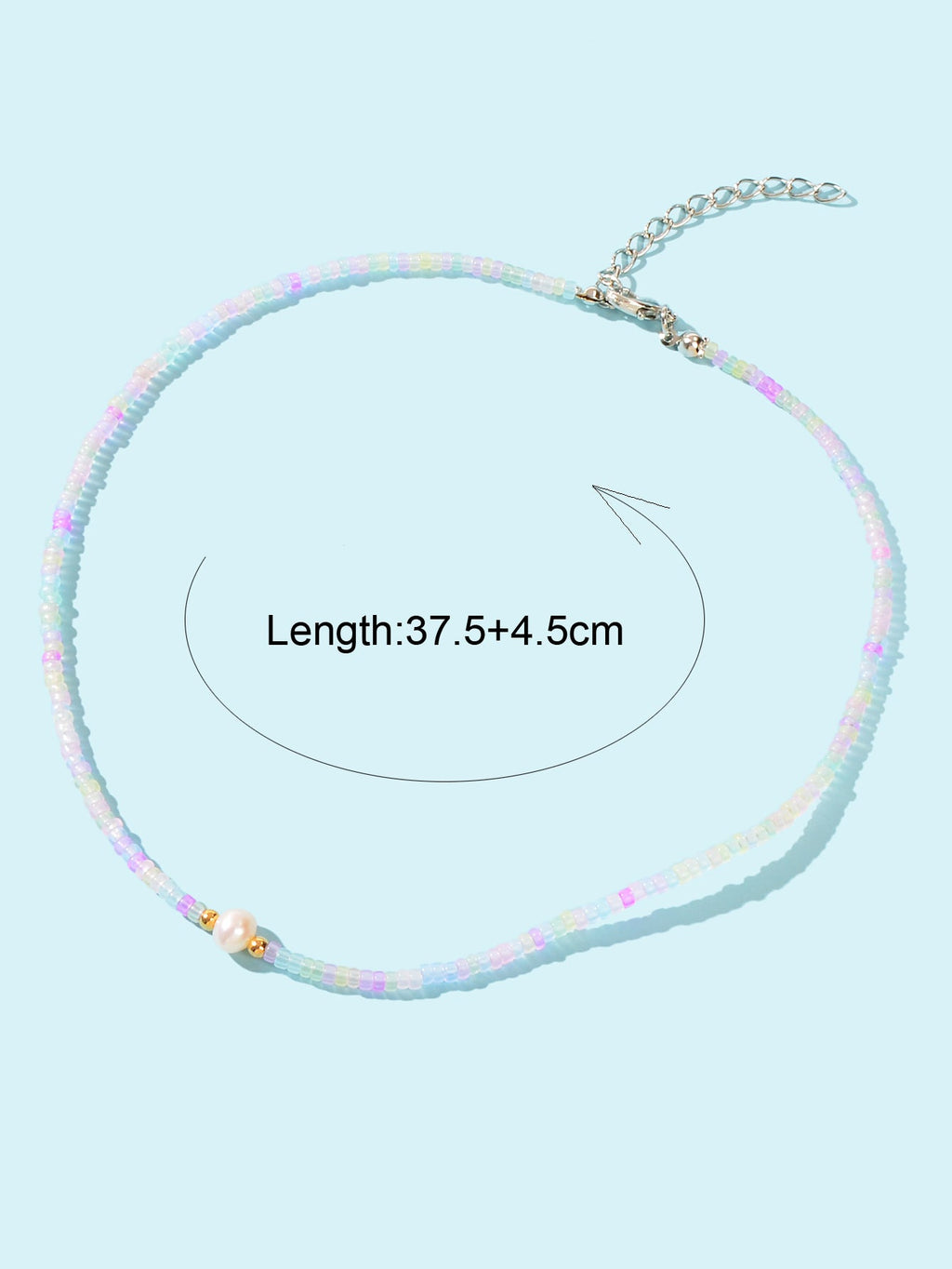 Bohemian Seed Beads Necklace Handmade Colourful Beaded Pearl Choker