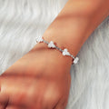Rhinestone Pearl Silver Chain Bracelets