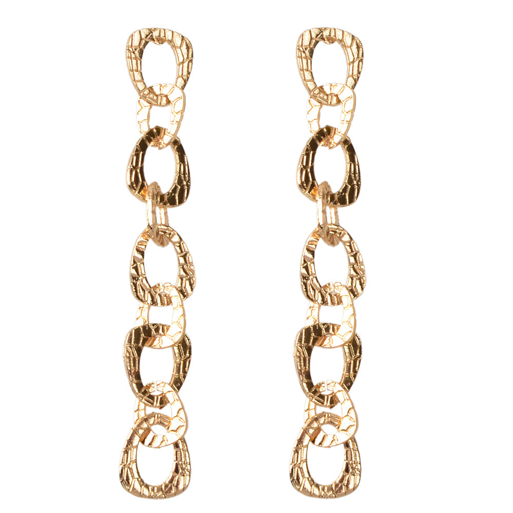 Gold Circle Long Knot Dangle Classics Earrings