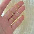 Sterling Silver Plated 14K Gold Olive Green Zircon Bracelet