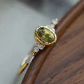 Huitan Unique Oval Olive CZ Ring