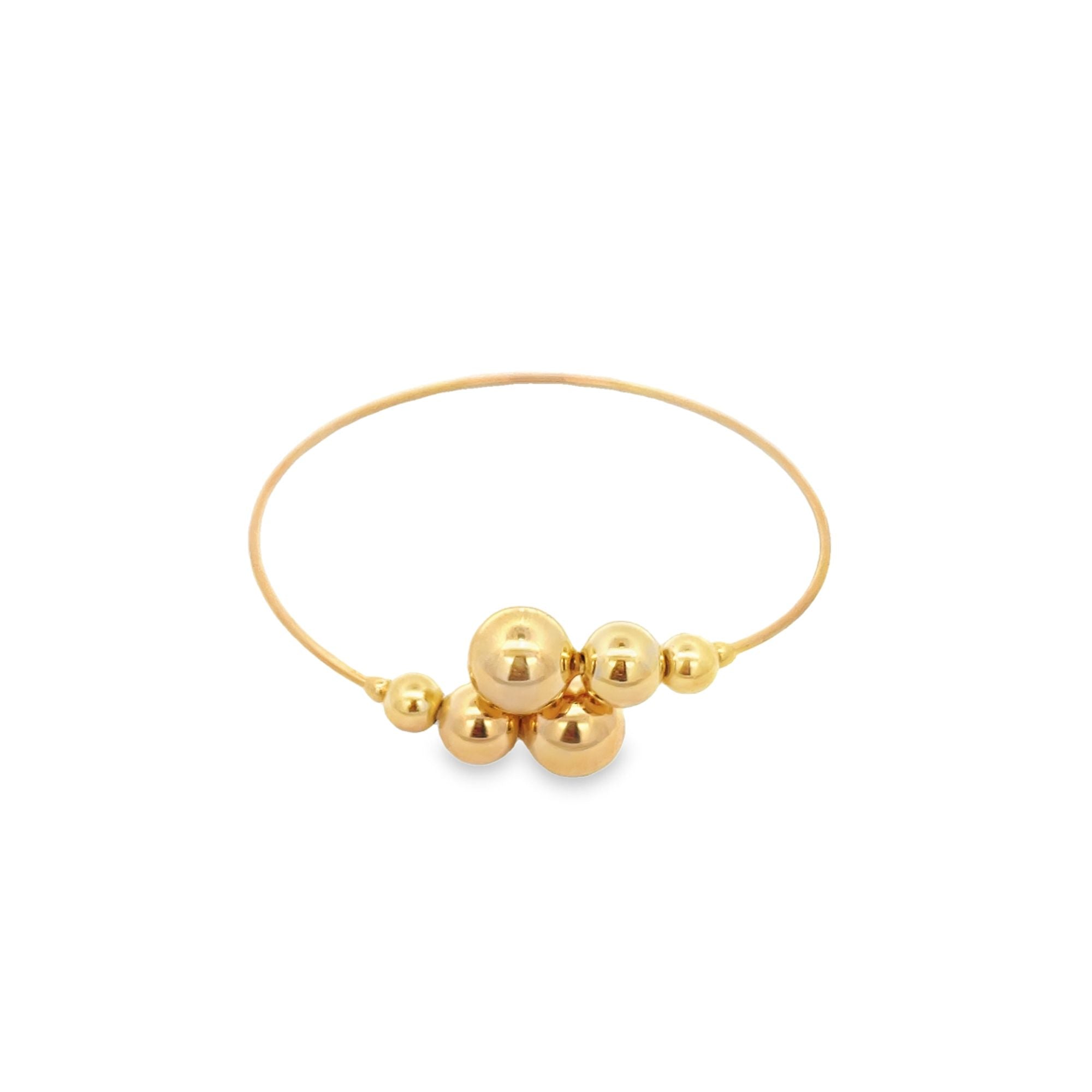 Wrist Cuff Bangle With Gold/Pearls Ball Beads